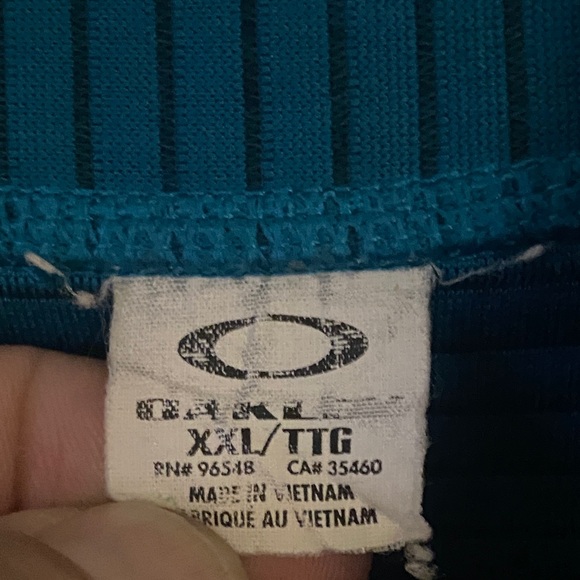 Oakley turquoise Full-Zip Jacket size XXL ribbed fabric 2 way zipper 2 pockets - Picture 4 of 6